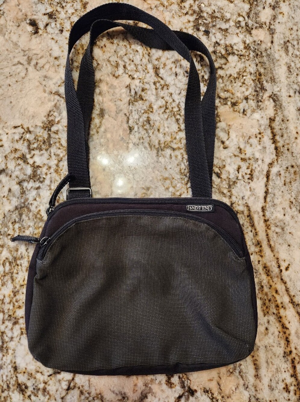 Land's End Bag, Black Nylon Shoulder / Crossbody Bag, Lightweight Travel READ